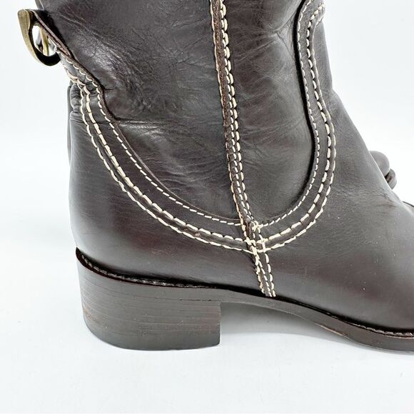 Tentazione Italian Brown Leather Cap Toe‎ Booties Sz EUR 35.5 US 5 - Picture 8 of 14